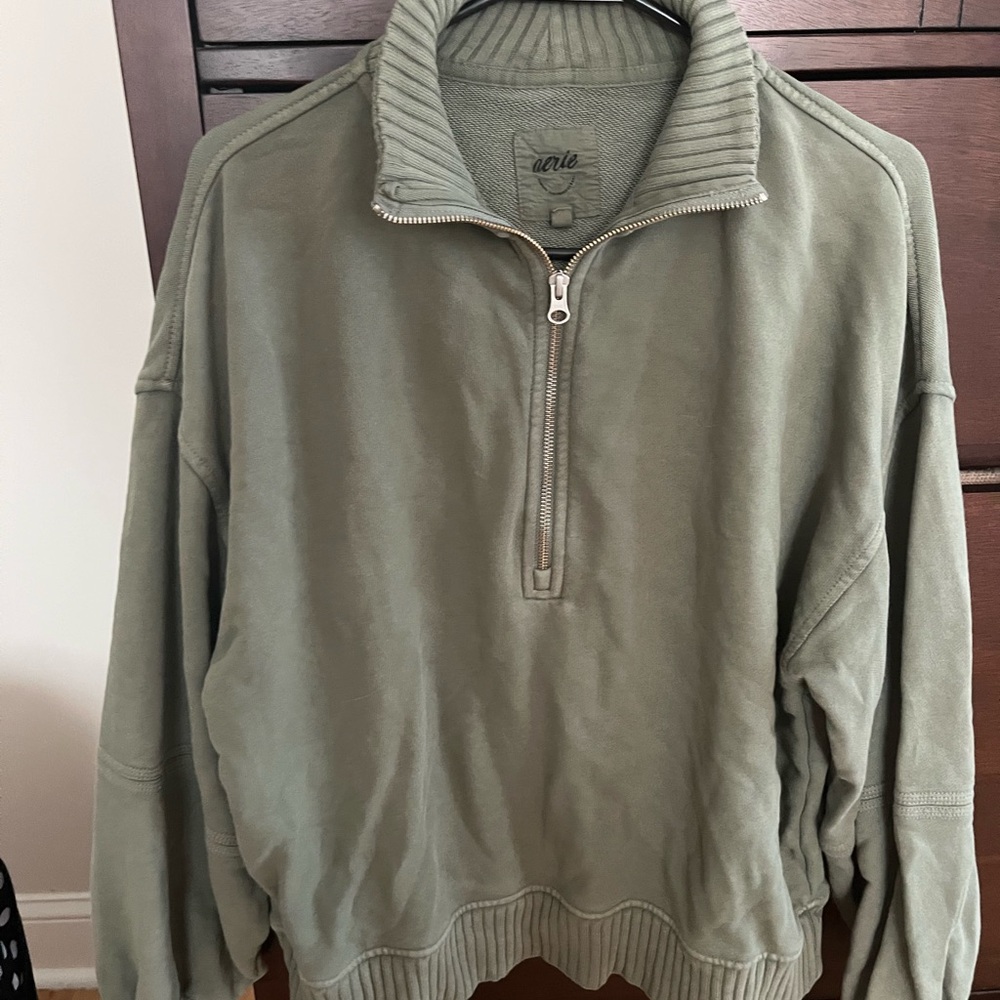 Green Aerie Half-Zip Sweater